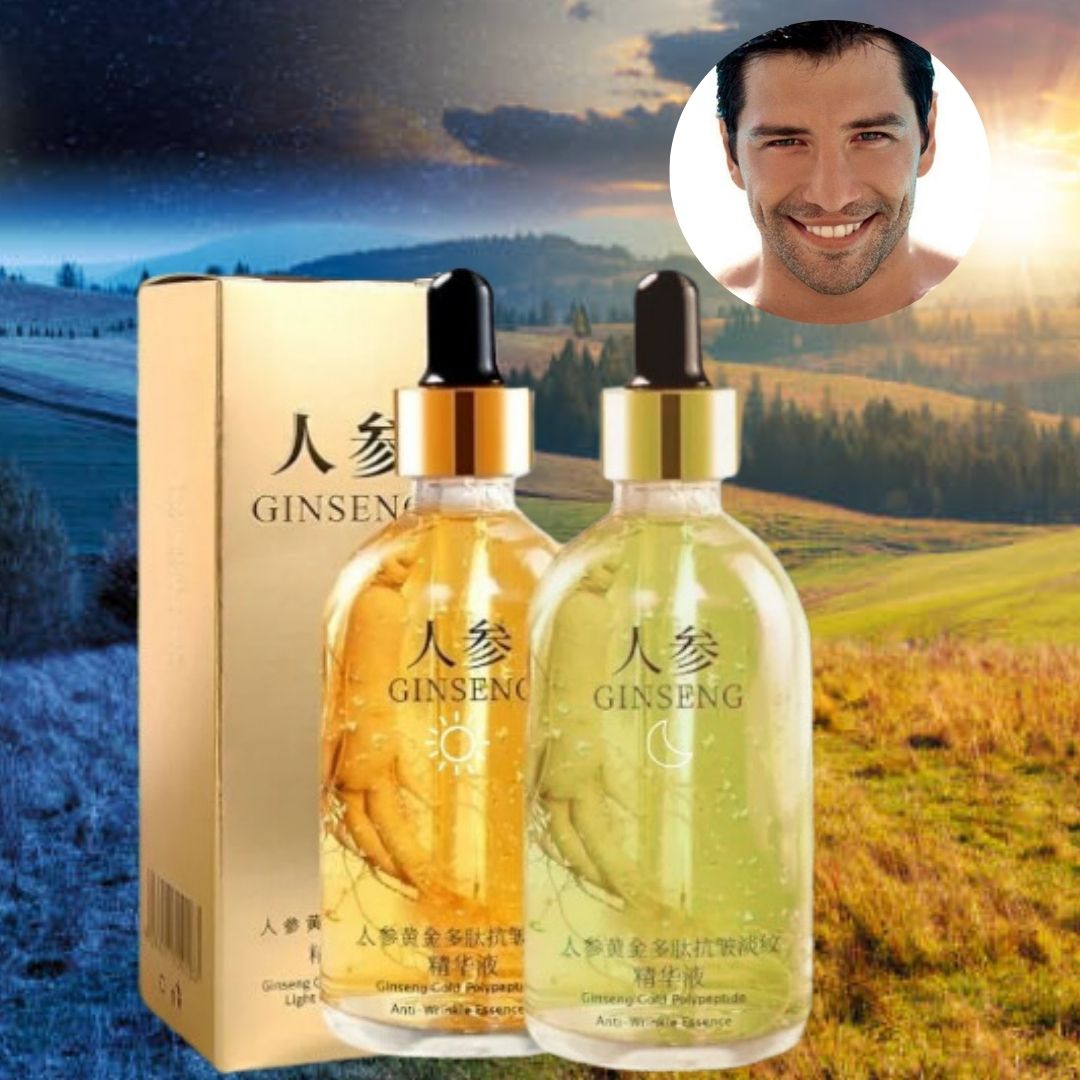 🌟 ¡HOMBRES, TRANSFORMEN SU ROSTRO! 🌟 Sérum Ginseng Antienvejecimiento 2x1